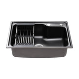 NNEDSZ Cefito Kitchen Sink 61X43CM Stainless Steel Basin Single Bowl Black Drain Basket
