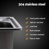 NNEDSZ Cefito Kitchen Sink 61X43CM Stainless Steel Basin Single Bowl Black Drain Basket