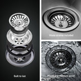 NNEDSZ Cefito Kitchen Sink 61X43CM Stainless Steel Basin Single Bowl Black Drain Basket