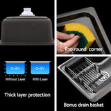 NNEDSZ Cefito Kitchen Sink 61X43CM Stainless Steel Basin Single Bowl Black Drain Basket