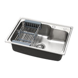 NNEDSZ Cefito Kitchen Sink 61X43CM Stainless Steel Basin Single Bowl Silver Drain Basket