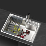 NNEDSZ Cefito Kitchen Sink 61X43CM Stainless Steel Basin Single Bowl Silver Drain Basket