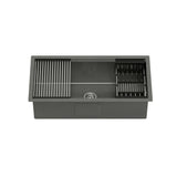 NNEDSZ Kitchen Sink 81X45CM Stainless Steel Single Bowl Drain Rack Basket Black