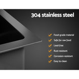 NNEDSZ Kitchen Sink 81X45CM Stainless Steel Single Bowl Drain Rack Basket Black
