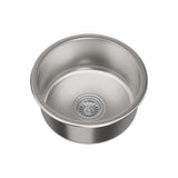 NNEDSZ Cefito Kitchen Sink 43cm Round Stainless Steel Basin Single Bowl Silver