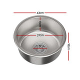 NNEDSZ Cefito Kitchen Sink 43cm Round Stainless Steel Basin Single Bowl Silver