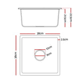 Cefito Kitchen Sink 38x38cm Granite Stone Sink Single Bowl Black