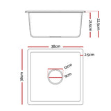 Cefito Kitchen Sink 38x38cm Granite Stone Sink Single Bowl White