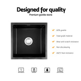 Cefito Kitchen Sink 45x45cm Granite Stone Sink Single Bowl Black