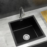 Cefito Kitchen Sink 45x45cm Granite Stone Sink Single Bowl Black
