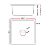 Cefito Kitchen Sink 45x45cm Granite Stone Sink Single Bowl White