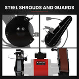 NNEMB Bench Grinder and Belt Sander Combo, 150mm Grinding Disc, 50 x 686mm Linisher, Brushless Motor, Worklight