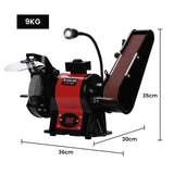 NNEMB Bench Grinder and Belt Sander Combo, 150mm Grinding Disc, 50 x 686mm Linisher, Brushless Motor, Worklight