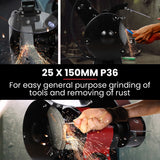 NNEMB Bench Grinder and Belt Sander Combo, 150mm Grinding Disc, 50 x 686mm Linisher, Brushless Motor, Worklight