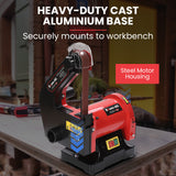 NNEMB Bench Vertical Belt and Disc Sander Combo, 25mm Linisher, 125mm Sanding Disc, Brushless Motor, Dust Collection Ports
