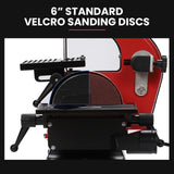 NNEMB Bench Vertical Belt and Disc Sander Combo, 25mm Linisher, 125mm Sanding Disc, Brushless Motor, Dust Collection Ports