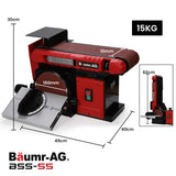 NNEMB Bench Belt and Disc Sander Combo, 100mm Linisher + 150mm Disc, S1 Rated 400W Brushless Motor, Horizontal & Vertical Sanding