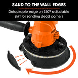 NNEMB 180mm 850W Handheld Drywall Sander, Electric Dry Wall Sanding Machine, with Automatic Vacuum System, LED Worklight, 6x Sanding Discs