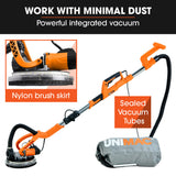 NNEMB 225mm 750W Telescopic Long Reach Dry Wall Sander Kit, Foldable, Vacuum System, LED Worklight, 6x Sanding Discs