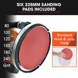 NNEMB 225mm 750W Telescopic Long Reach Dry Wall Sander Kit, Foldable, Vacuum System, LED Worklight, 6x Sanding Discs