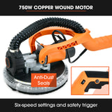 NNEMB 225mm 750W Telescopic Long Reach Dry Wall Sander Kit, Foldable, Vacuum System, LED Worklight, 6x Sanding Discs