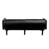 NNEED Sofa Bed Futon Convertible Leather 3-Seater Black