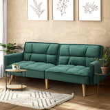 NNEED Sofa Bed Velvet 3-Seater Green