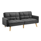 NNEED Sofa Bed Convertible Velvet 3-Seater Grey