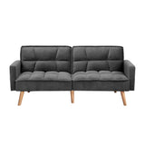 NNEED Sofa Bed Convertible Velvet 3-Seater Grey
