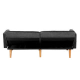 NNEED Sofa Bed Convertible Velvet 3-Seater Grey