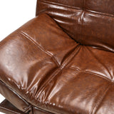 NNEED Sofa Bed Convertible Leather 3-Seater Brown