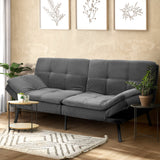 NNEED Sofa Bed Convertible Polyester 3-Seater Grey