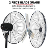 NNEMB 30' 762mm 300W Industrial Pedestal Fan, Large, Commercial, Heavy-duty, 3 Speed, EESS Certified