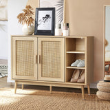 NNEED Shoes Storage Cabinet 4 Closed & 3 Open Shelves