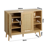 NNEED Shoes Storage Cabinet 4 Closed & 3 Open Shelves