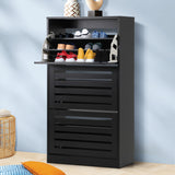 NNEED Shoe Storage Cabinet 3 Doors 45 Pairs Black