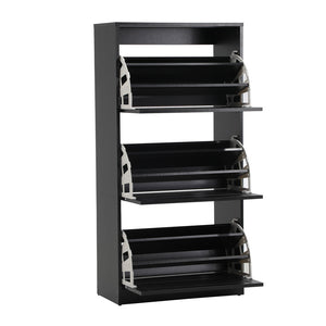 NNEED Shoe Storage Cabinet 3 Doors 45 Pairs Black