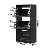 NNEED Shoe Storage Cabinet 3 Doors 45 Pairs Black