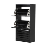 NNEED Shoe Storage Cabinet 3 Doors 45 Pairs Black