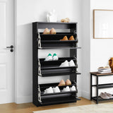 NNEED Shoe Storage Cabinet 3 Doors 45 Pairs Black