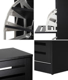 NNEED Shoe Storage Cabinet 3 Doors 45 Pairs Black