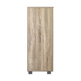 NNEED Shoe Cabinet Slatted Doors 3 Adjustable Shelves Wooden
