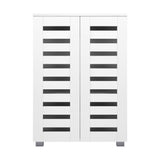 NNEED Shoe Cabinet Slatted Doors 3 Adjustable Shelves White