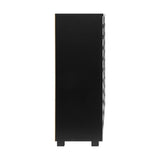 NNEED Shoe Storage Cabinet Slatted Doors Adjustable Shelves Black