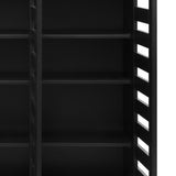 NNEED Shoe Storage Cabinet Slatted Doors Adjustable Shelves Black