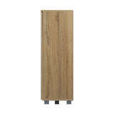 NNEED Shoe Storage Cabinet Slatted Doors Adjustable Shelves Wooden