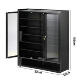 NNEED Shoe Cabinet 3 Doors Shelf Black
