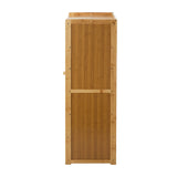 NNEED Shoe Storage Cabinet 2 Doors Rattan Brown