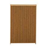 NNEED Shoe Storage Cabinet 2 Doors Rattan Brown