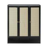 NNEED Shoe Storage Cabinet 3 Doors Rattan Style